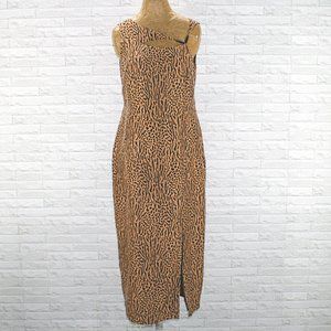 Robbie Bee Black and Tan Sheath Midi Dress